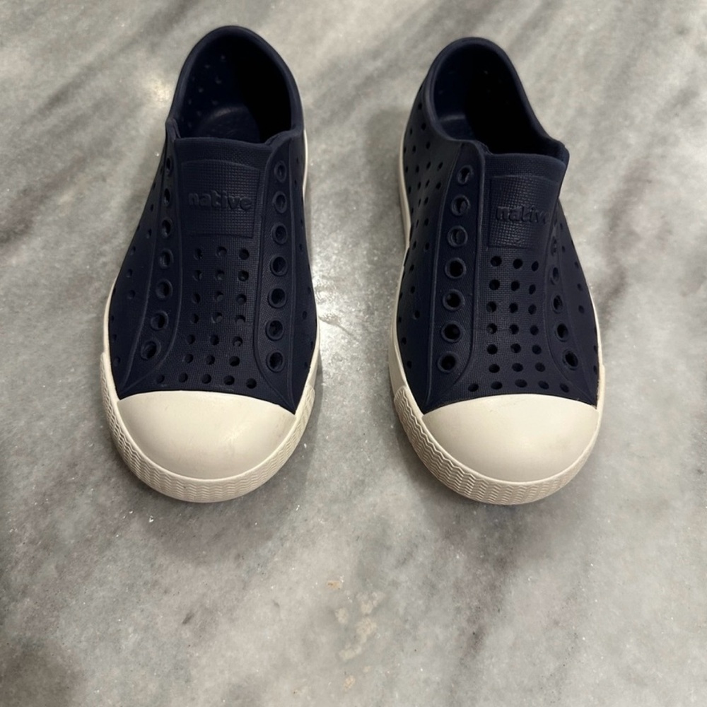 Native Navy Slip-On Shoes with Cream Soles
